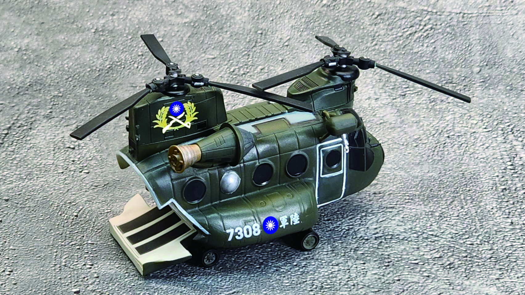 陸軍CH-47SD運輸直升機Q版樹脂模型材料包
