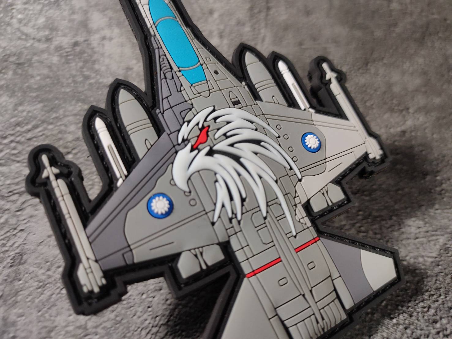 PVC0028 空軍台中清泉崗第三聯隊IDF雄鷹F-CK-1夜光軟膠PVC章(有魔鬼氈)