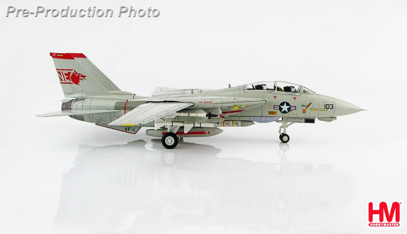 HA5224美軍F-14A雄貓戰鬥機VF-1狼群中隊Mi-8殺手合金模型