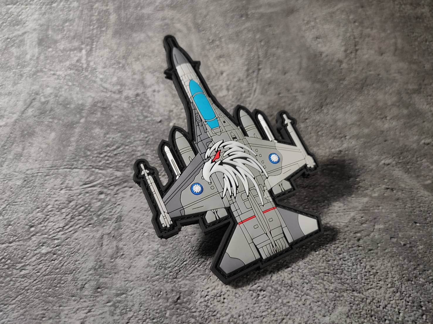 PVC0028 空軍台中清泉崗第三聯隊IDF雄鷹F-CK-1夜光軟膠PVC章(有魔鬼氈)