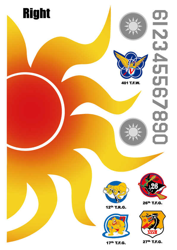 空軍第5聯隊馬拉道太陽神F-16戰機 UV轉印貼紙(A4*2張)