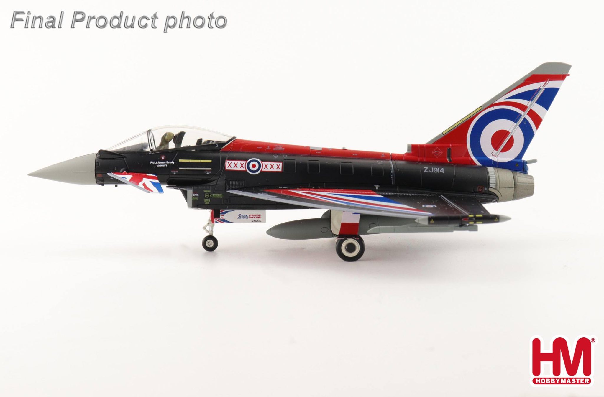 HA6629b英國皇家空軍Typhoon Display颱風式戰鬥機表演隊國旗彩繪合金模型1/72成品HM
