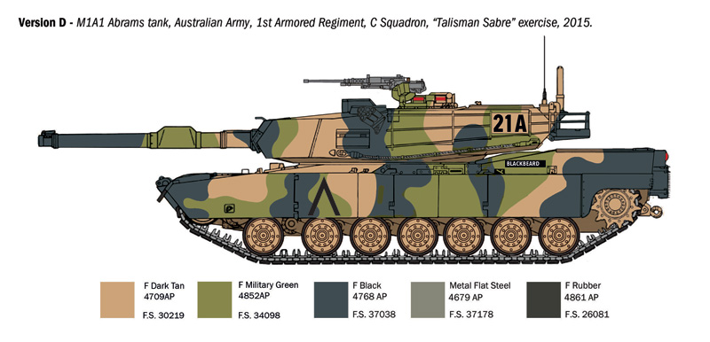 6596美國陸軍 M1A1  Abrams艾布蘭坦克1/35模型
