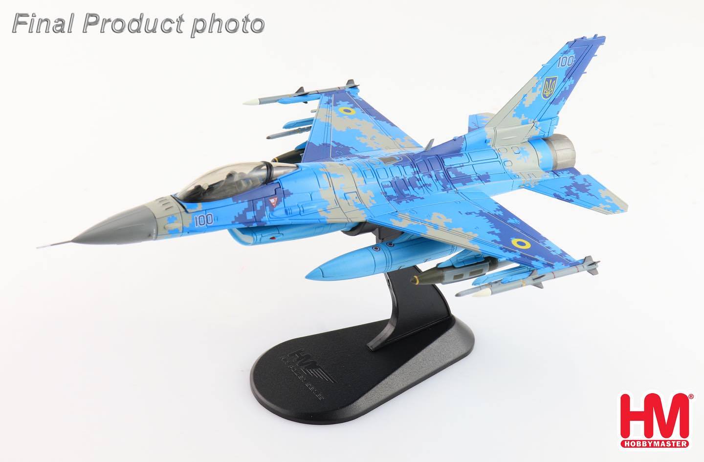 HA38028軍援烏克蘭F-16C #100數位迷彩1/72合金模型成品HM