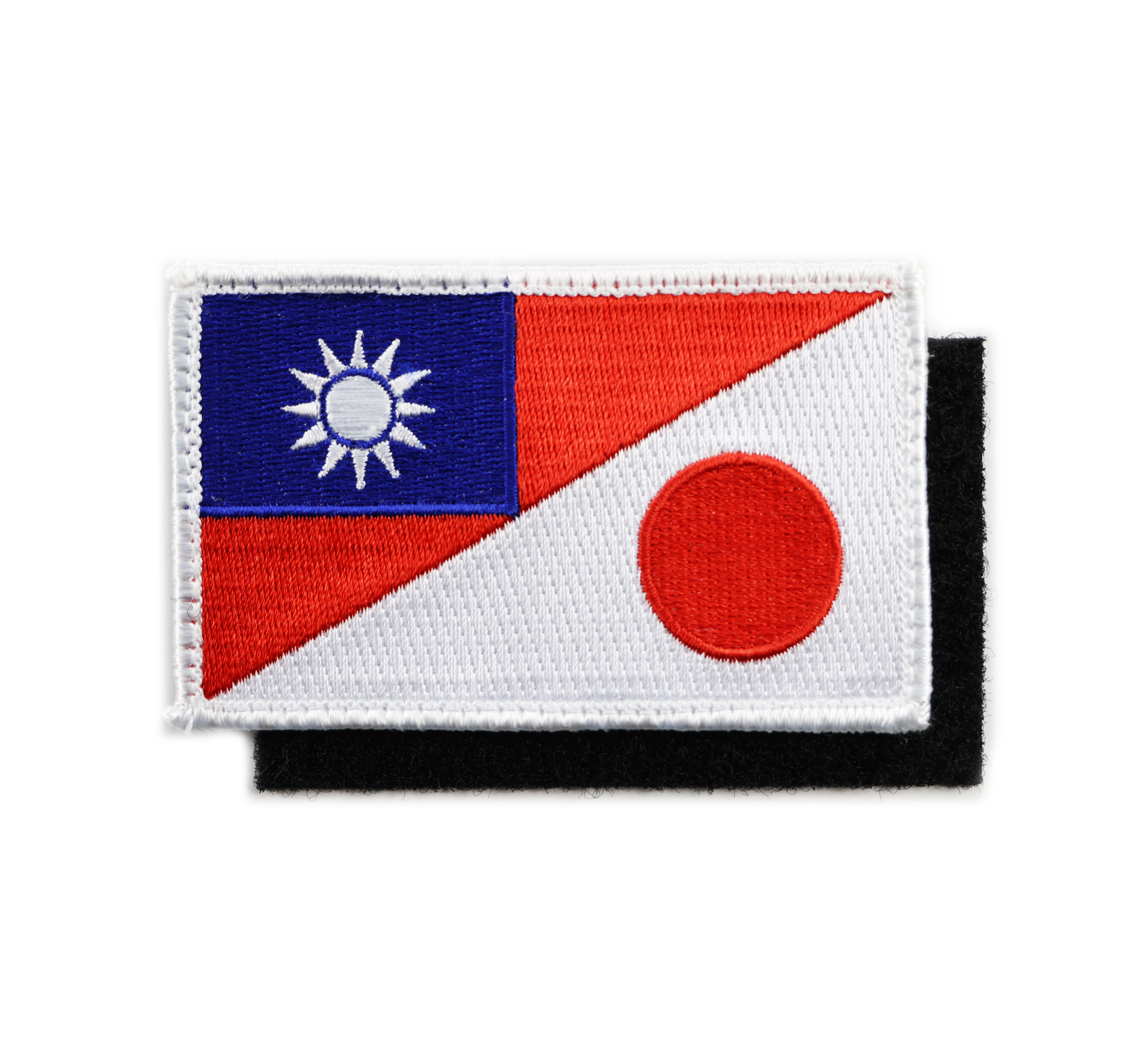 P0163中華民國&日本國旗士氣章(白邊)(魔鬼氈)