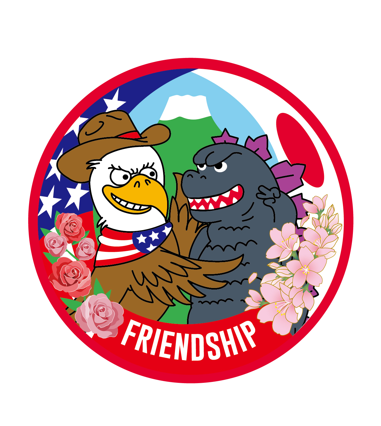 ST0092美日友好防水貼紙