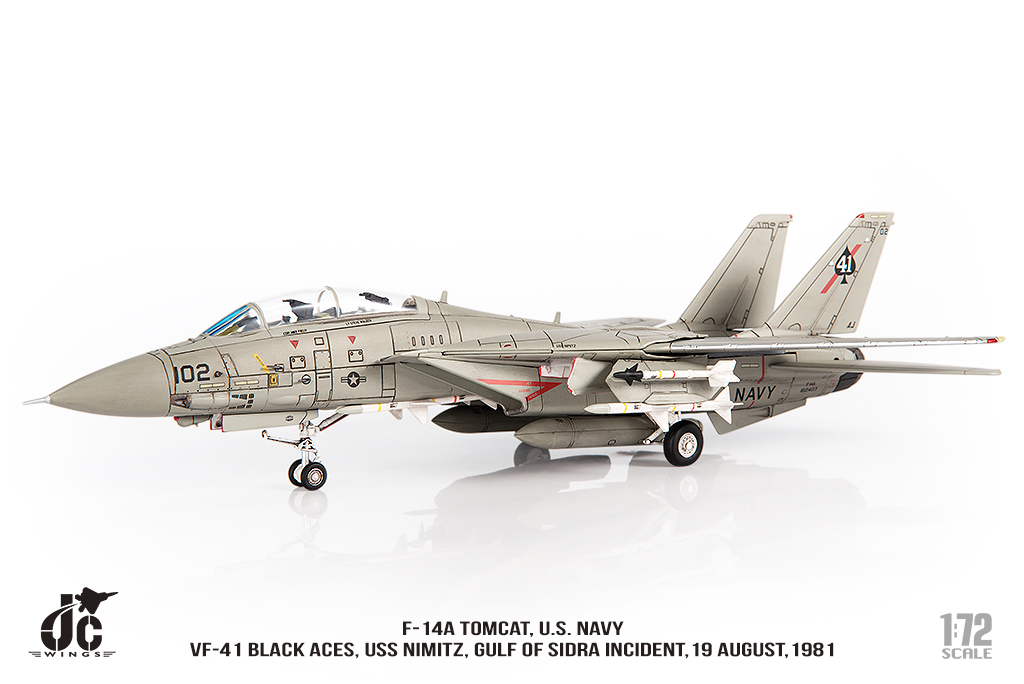 美國海軍VF-41中隊F-14A雄貓1981錫德拉灣事件模型1/72成品JCW-72-F14-017