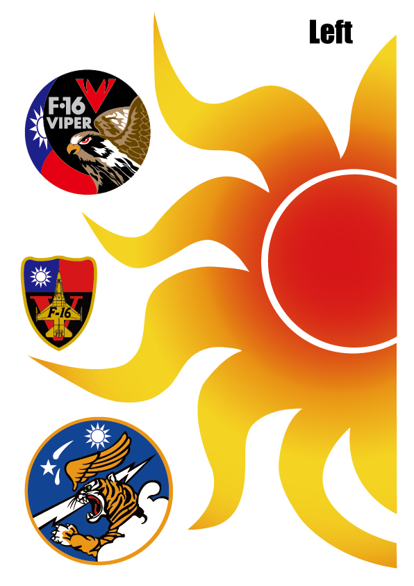 空軍第5聯隊馬拉道太陽神F-16戰機 UV轉印貼紙(A4*2張)