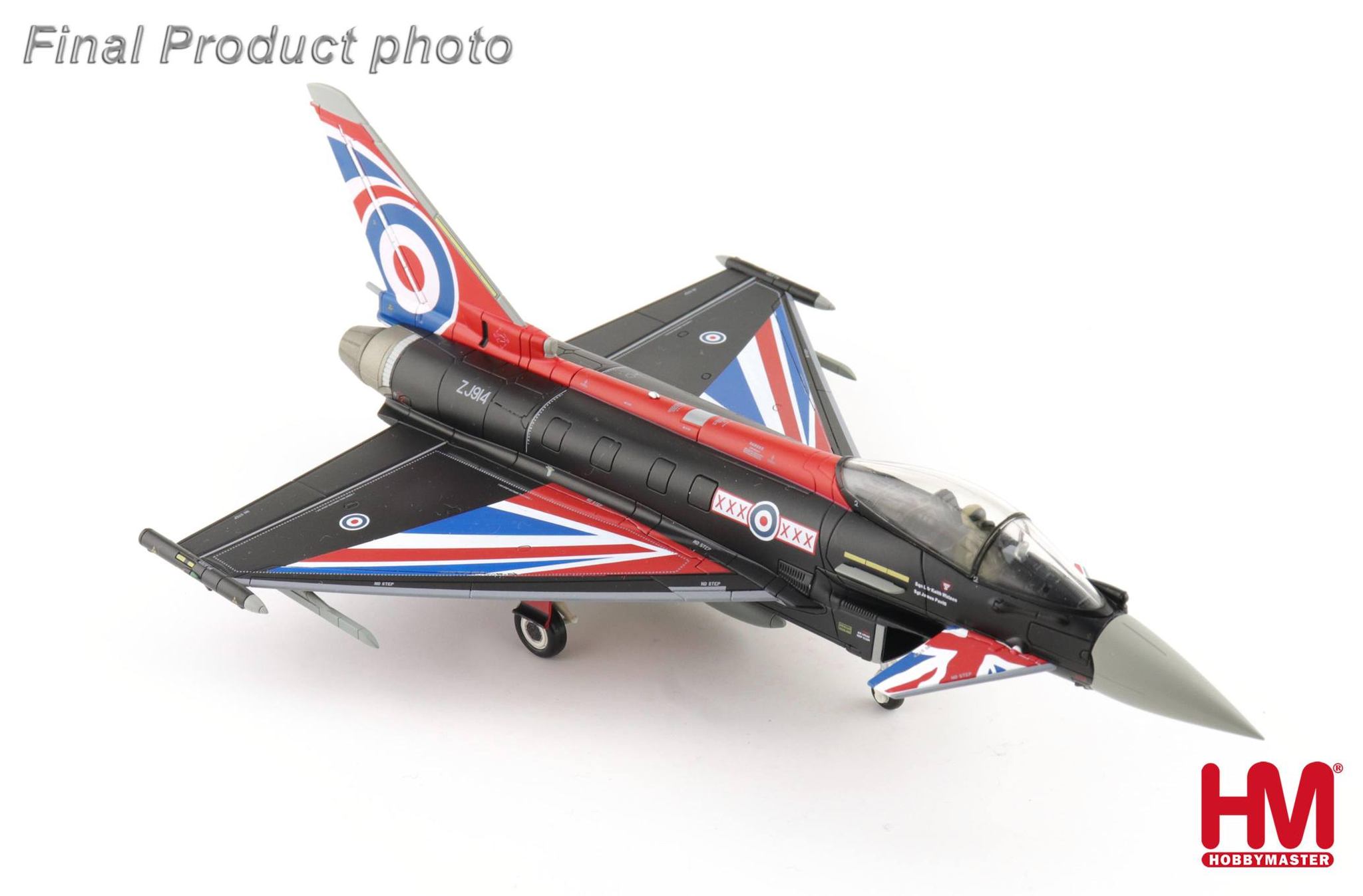 HA6629b英國皇家空軍Typhoon Display颱風式戰鬥機表演隊國旗彩繪合金模型1/72成品HM