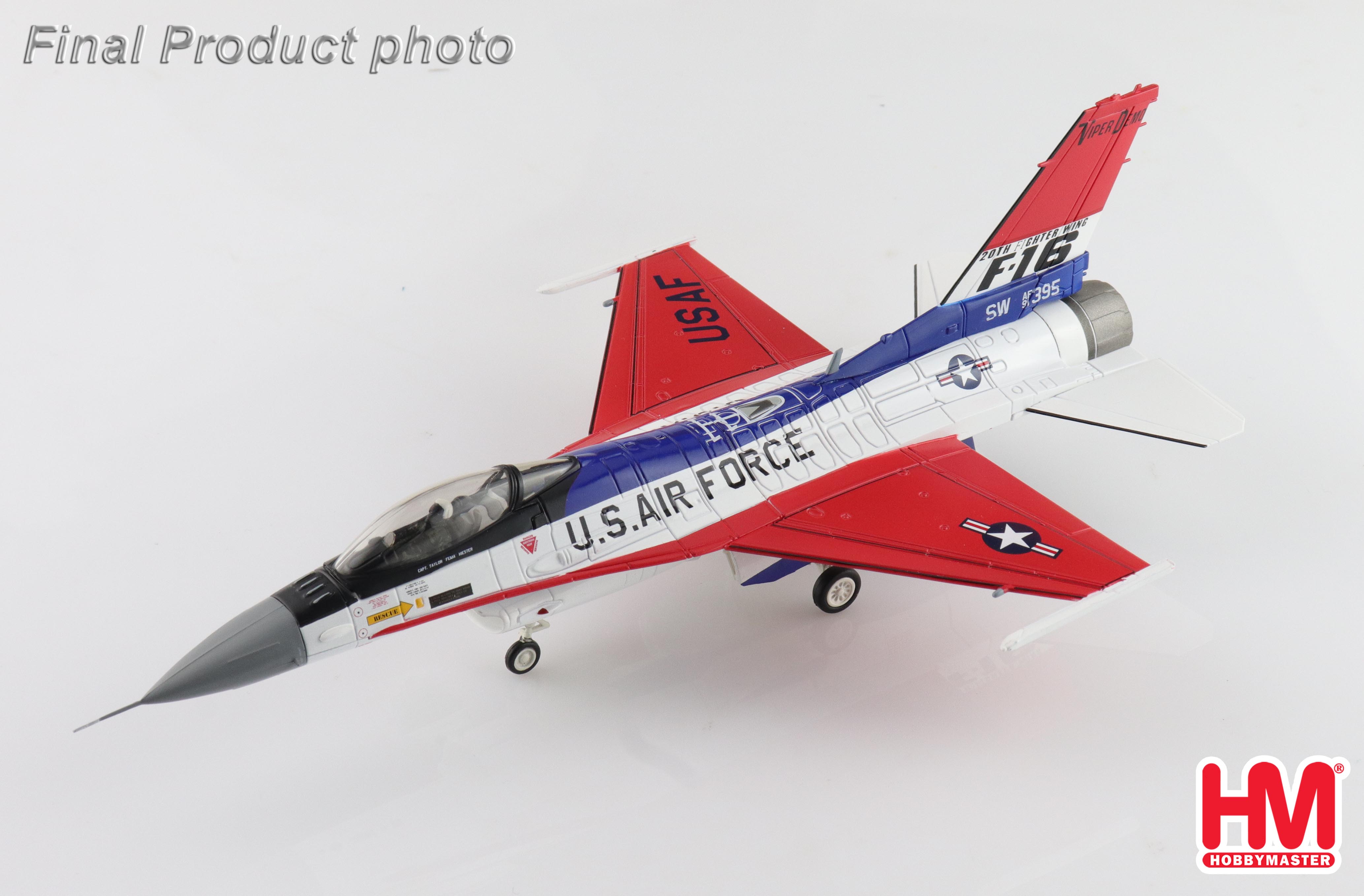 HA38043美軍F-16 Viper DEMO TEAM表演隊特技機*送登機梯1/72合金成品模型HM