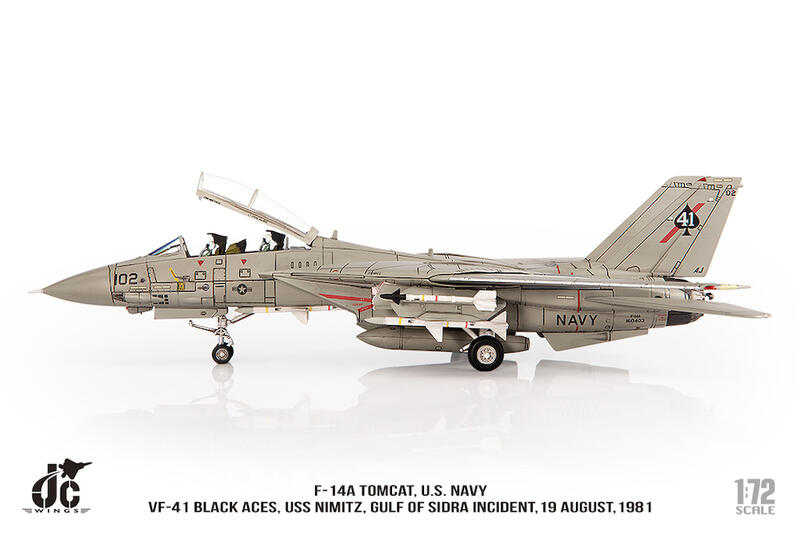 美國海軍VF-41中隊F-14A雄貓1981錫德拉灣事件模型1/72成品JCW-72-F14-017