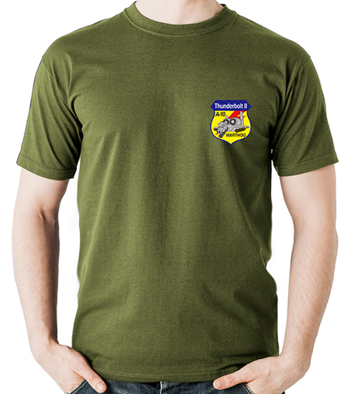 TS014  疣豬A-10攻擊機軍綠色棉T-SHIRT
