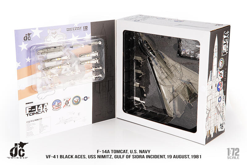美國海軍VF-41中隊F-14A雄貓1981錫德拉灣事件模型1/72成品JCW-72-F14-017