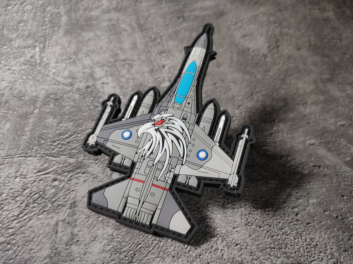 PVC0028 空軍台中清泉崗第三聯隊IDF雄鷹F-CK-1夜光軟膠PVC章(有魔鬼氈)