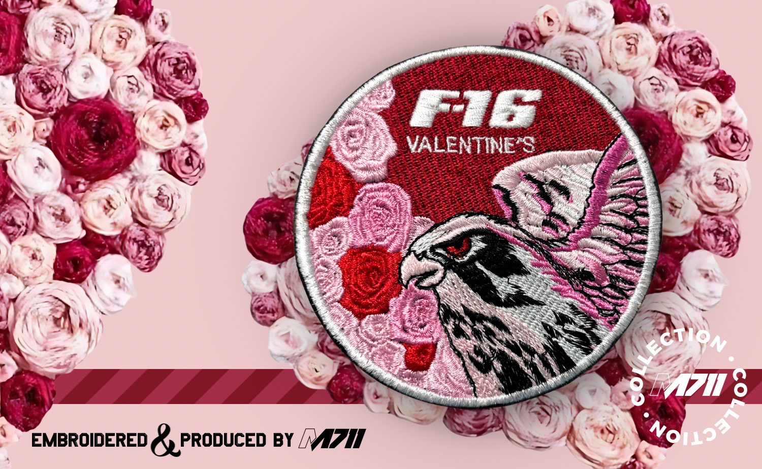PT0003 F-16 VALENTINE'S情人節慶臂章)(魔鬼氈)