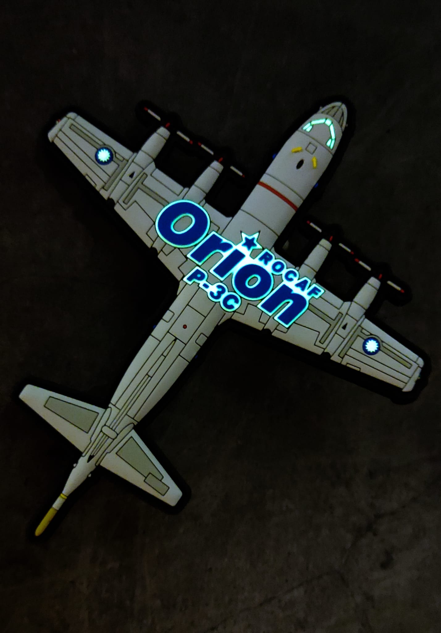 PVC0034 空軍屏東P-3C ORION夜光PVC軟膠章(有魔鬼氈)