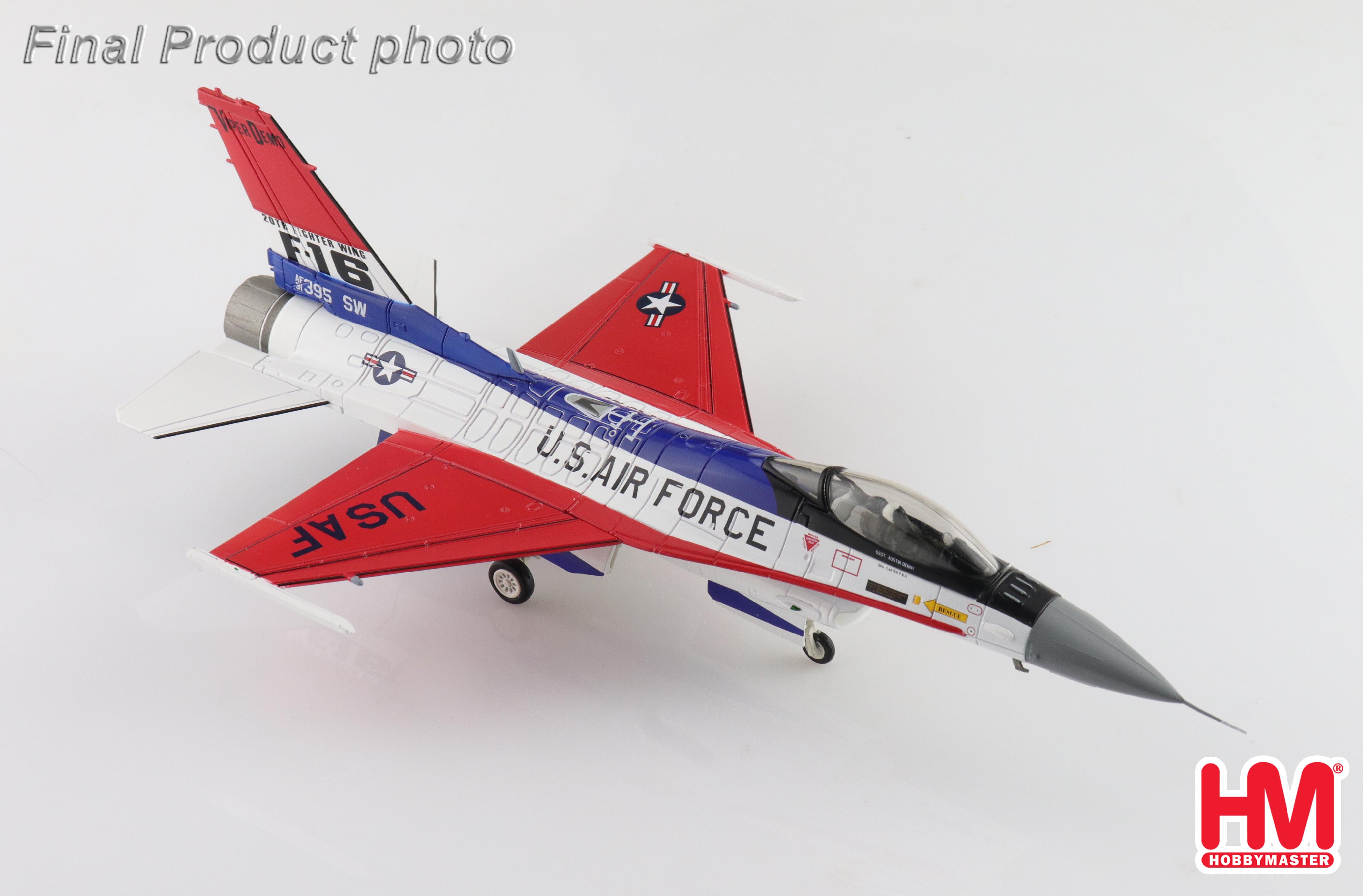 HA38043美軍F-16 Viper DEMO TEAM表演隊特技機*送登機梯1/72合金成品模型HM