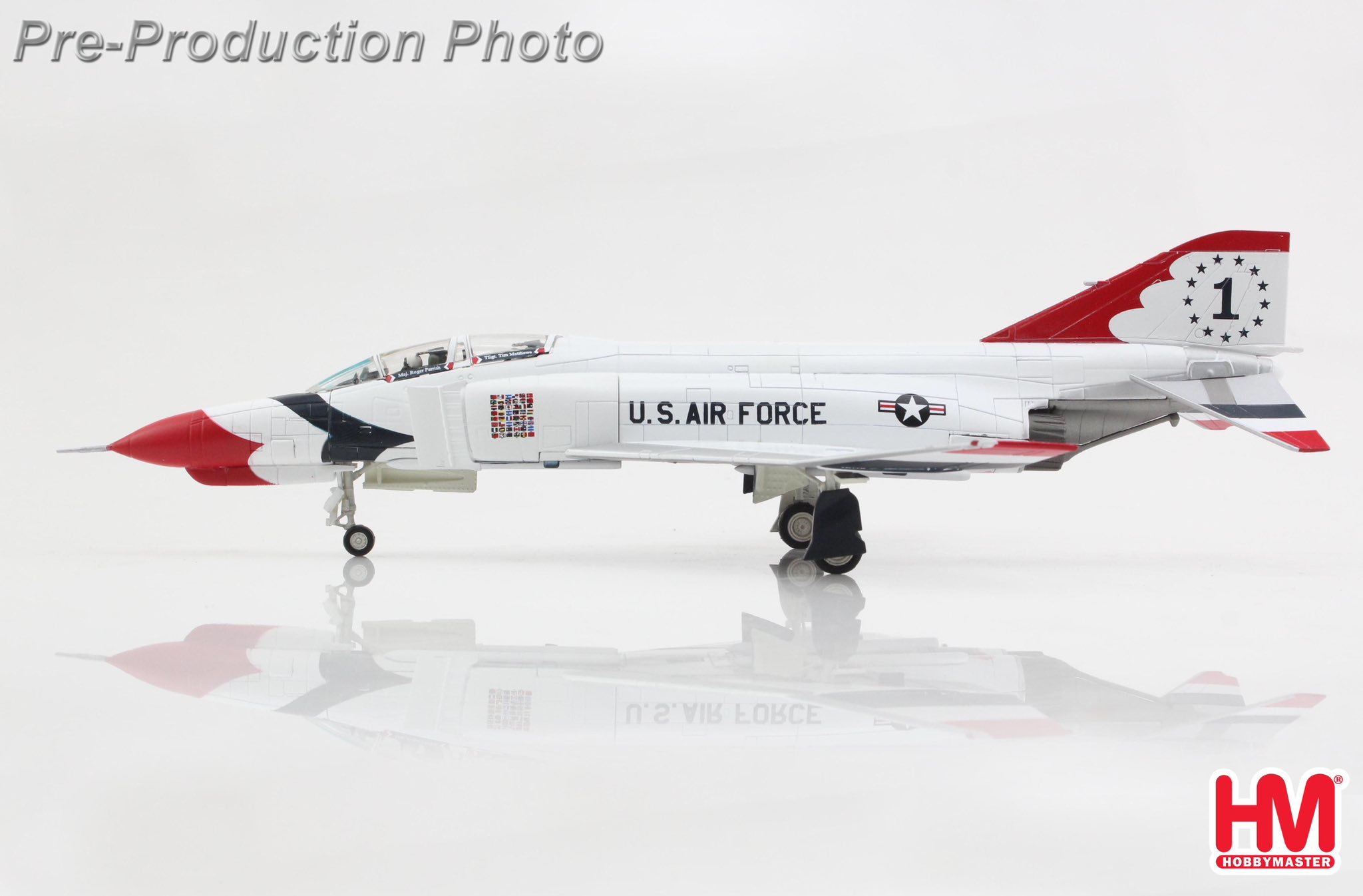 HA19083美國空軍雷鳥特技小組1號機F-4E幽靈1973-74合金模型1/72成品HM