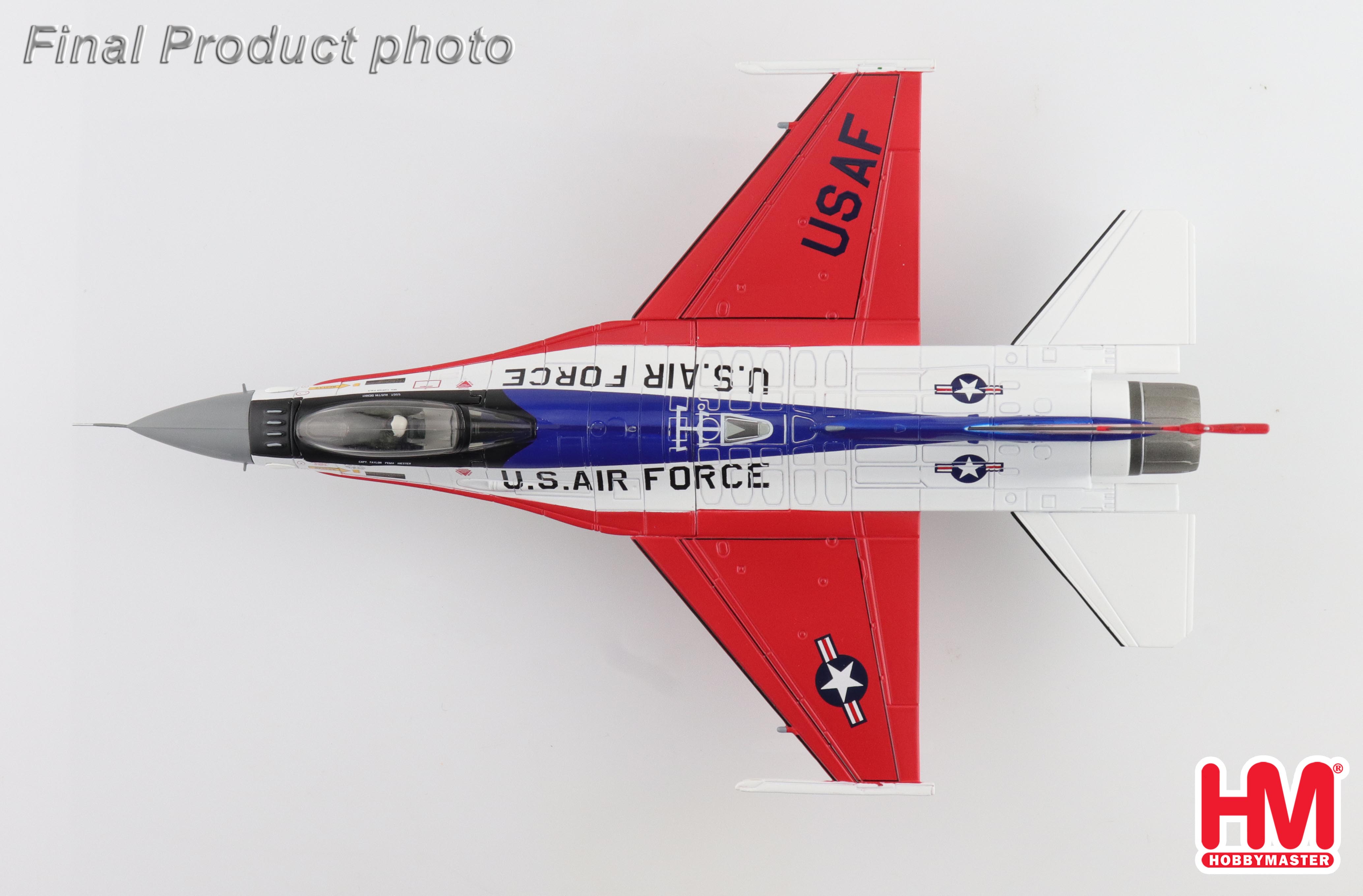 HA38043美軍F-16 Viper DEMO TEAM表演隊特技機*送登機梯1/72合金成品模型HM