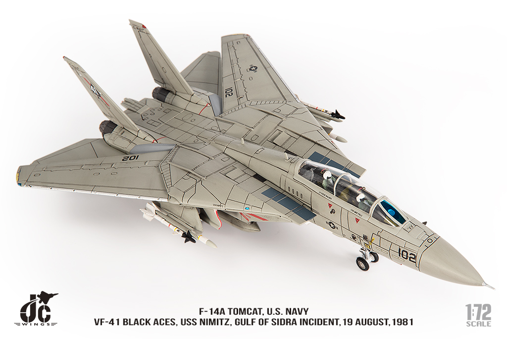 美國海軍VF-41中隊F-14A雄貓1981錫德拉灣事件模型1/72成品JCW-72-F14-017