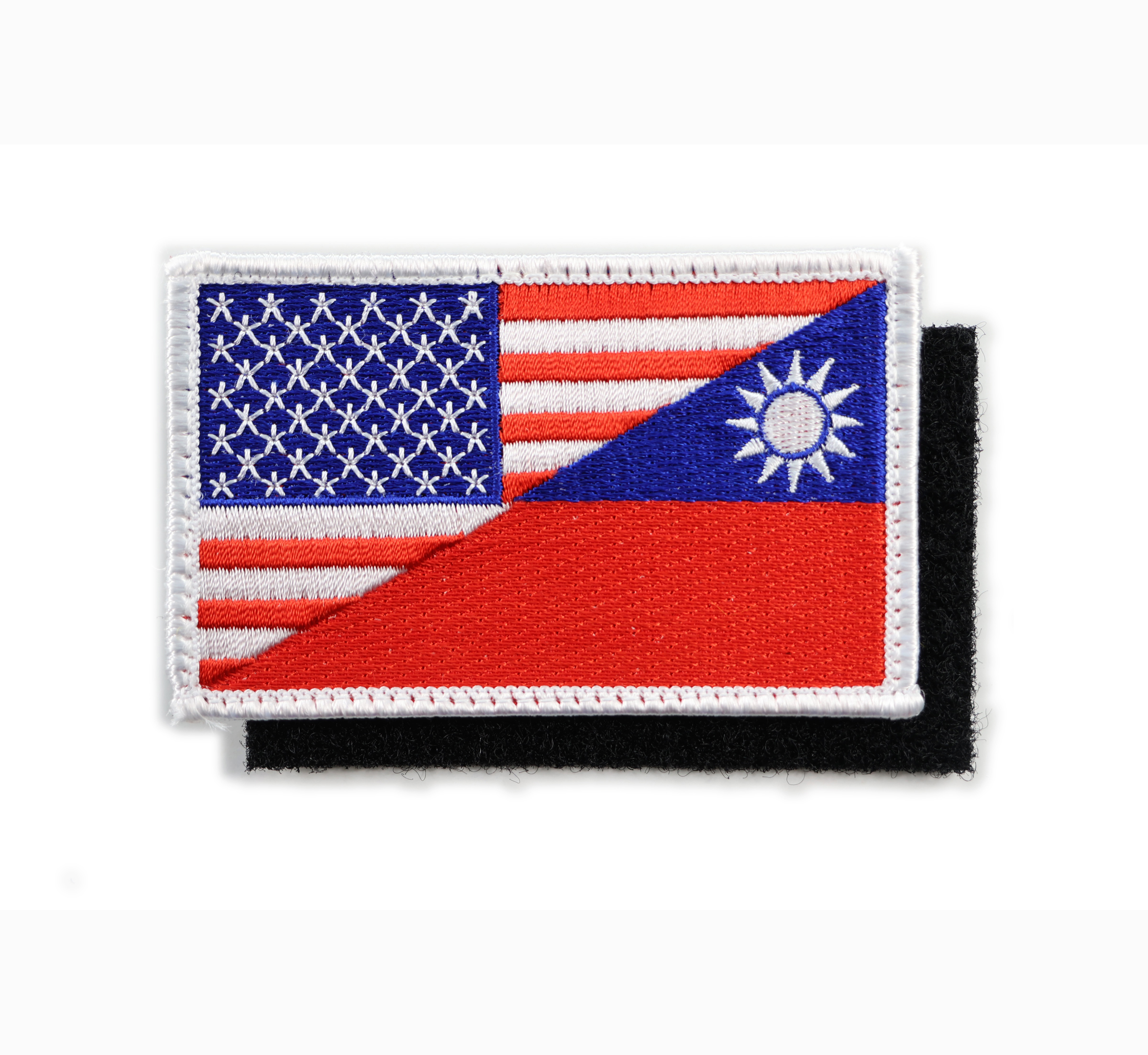 P0161美國&中華民國國旗章(白邊)(魔鬼氈)