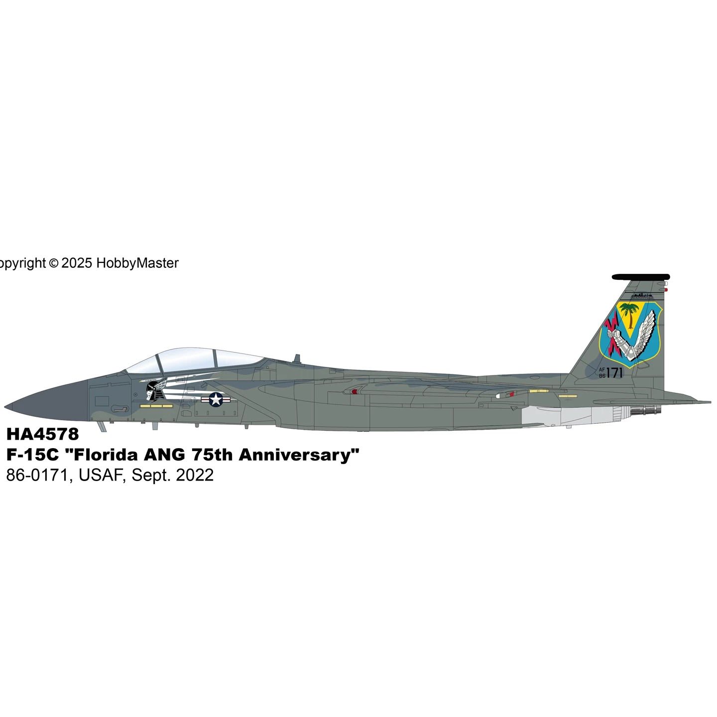HA4578美國 F-15C佛羅里達國民警衛隊7週年紀念版
