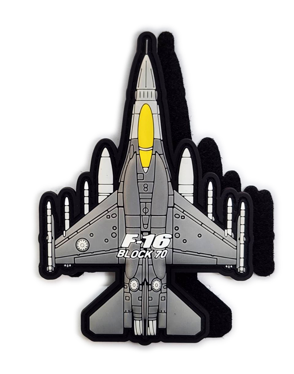PVC0063空軍F-16C/D BLOCK 70軟膠PVC蓄光機種章(有魔鬼氈)