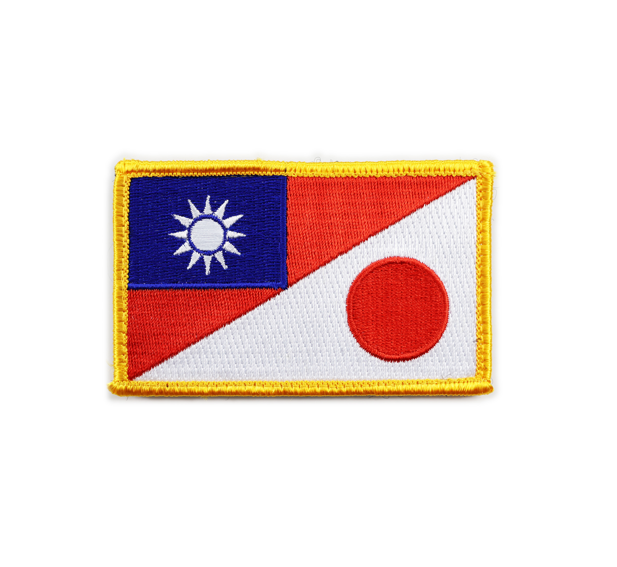 P0164中華民國&日本國旗士氣章(黃邊)(魔鬼氈)