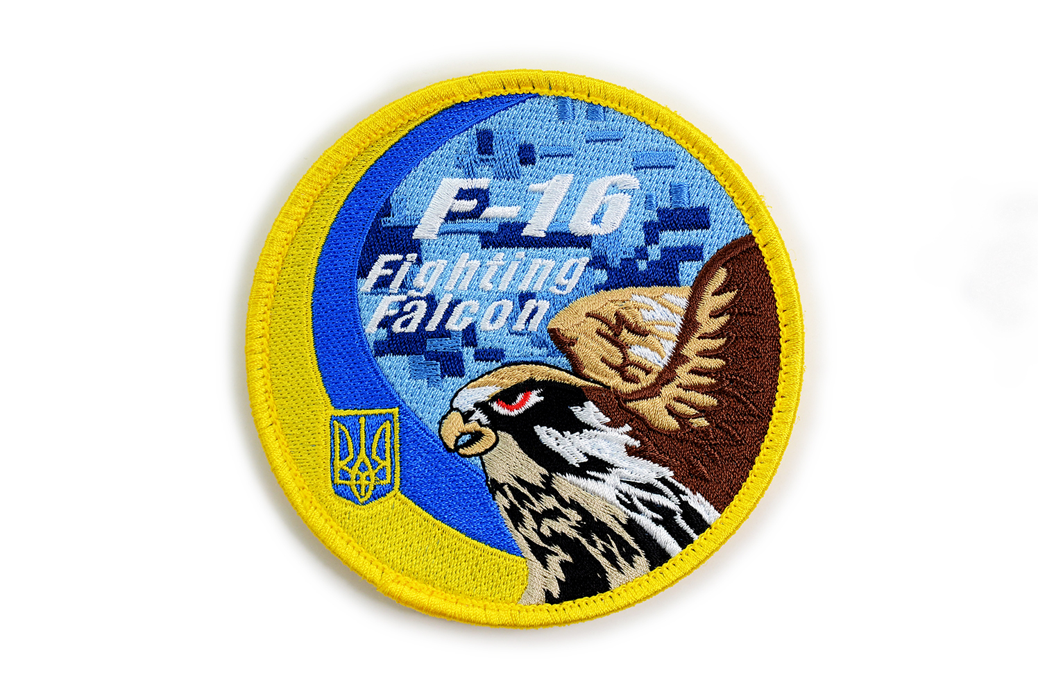 PA0009烏克蘭F-16機種章 (有魔鬼氈)