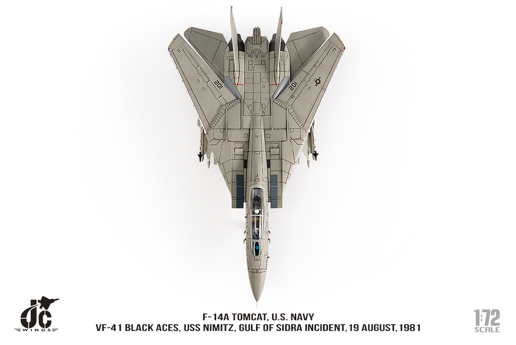 美國海軍VF-41中隊F-14A雄貓1981錫德拉灣事件模型1/72成品JCW-72-F14-017