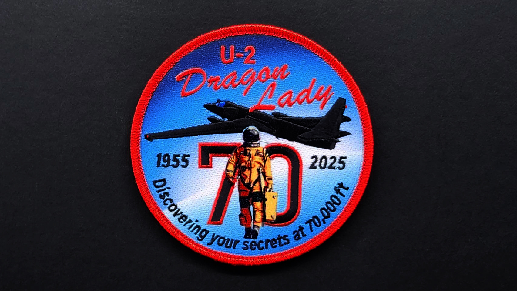 PA0007美國U-2高空偵察機首飛70周年紀念章(含魔鬼氈)